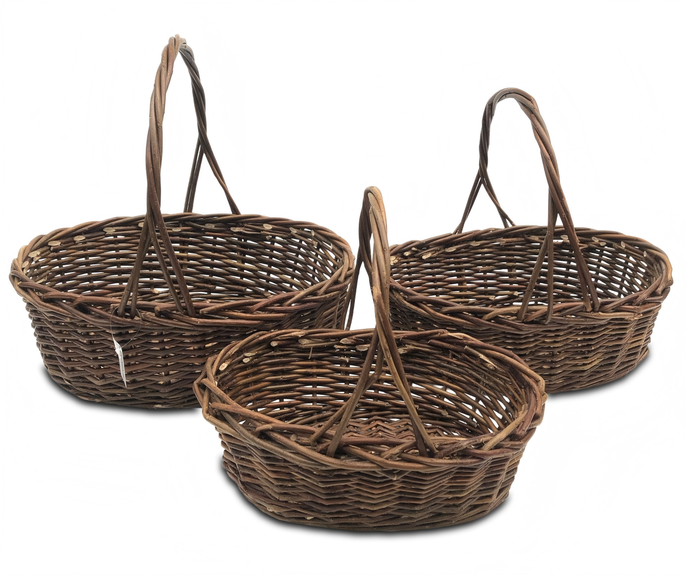 Wholesale Wicker Basket w/Handle, Set of 3 w/Plastic Liners - Willow wicker